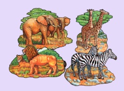 Safari Animal Cut Outs (4/pkg)