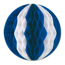 Blue & White Tissue Ball Garland