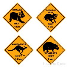 Australian Outback Road Sign Cutouts