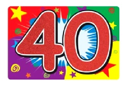  40 Glittered Sign