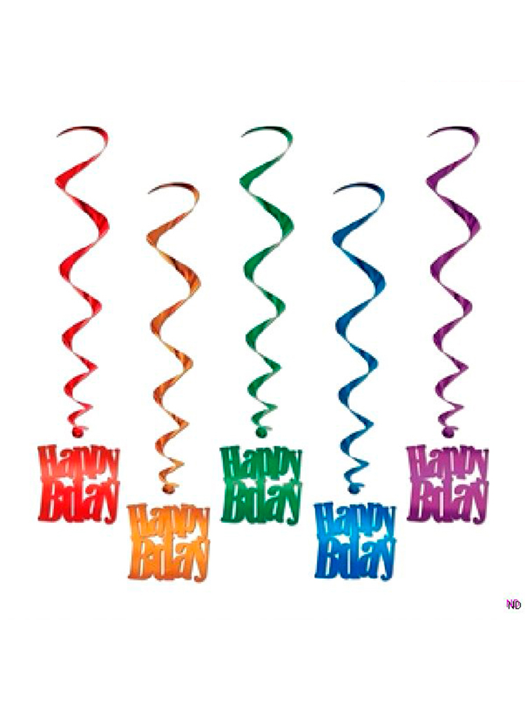 Happy Birthday Hanging Whirls