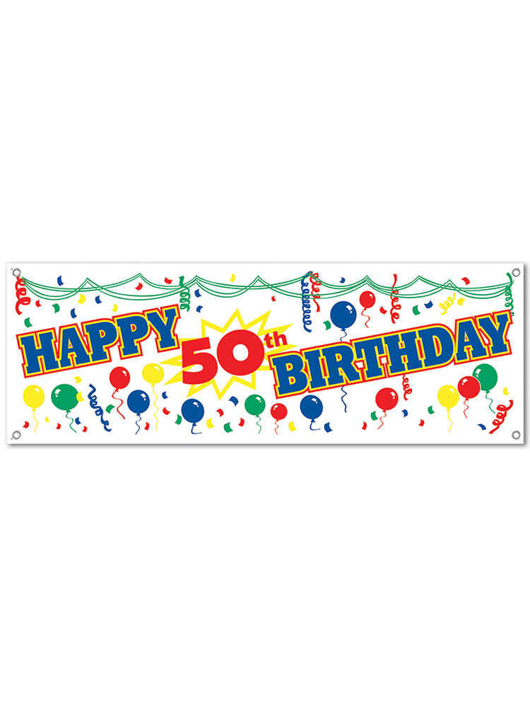 Happy  50th  Birthday Sign Banner