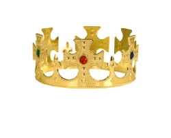 Prom King/Queen Plastic Jeweled King's Crown  Gold(1)  