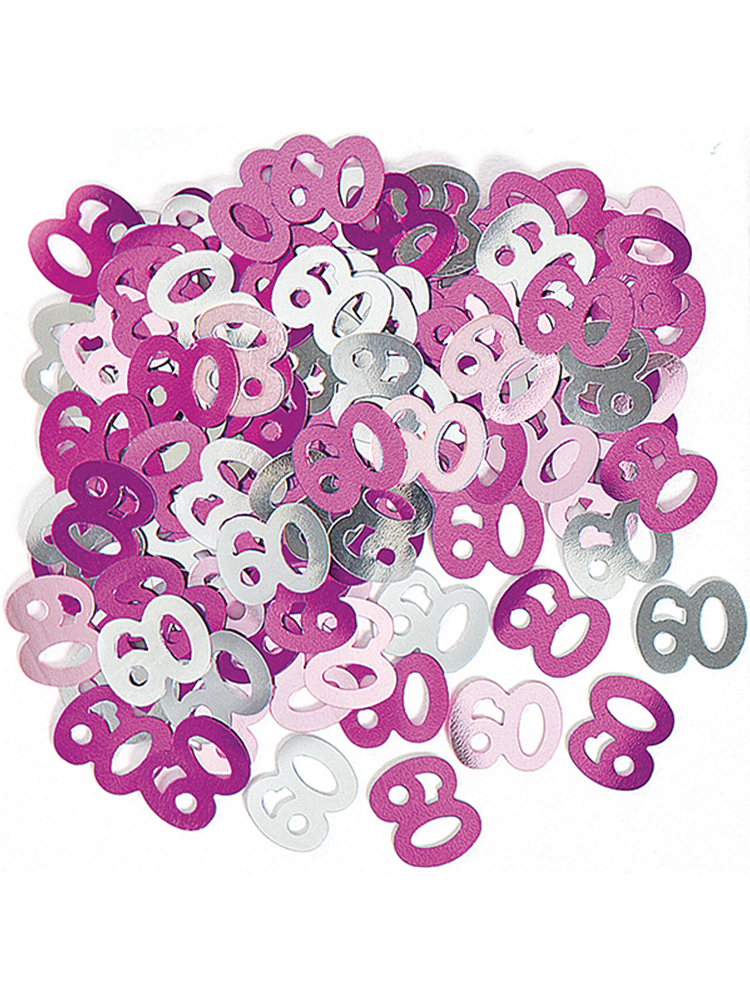 Birthday Glitz Pink - 60th Birthday Confetti