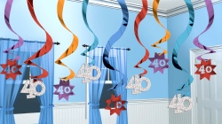 40 Hanging Swirl Decoration Party Continues 15 strings (Quantity 1)     