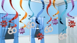 60 Hanging Swirl Decoration Party Continues 15 strings (Quantity 1)     
