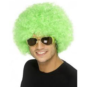 70s Funky Curly Afro Wig, Green