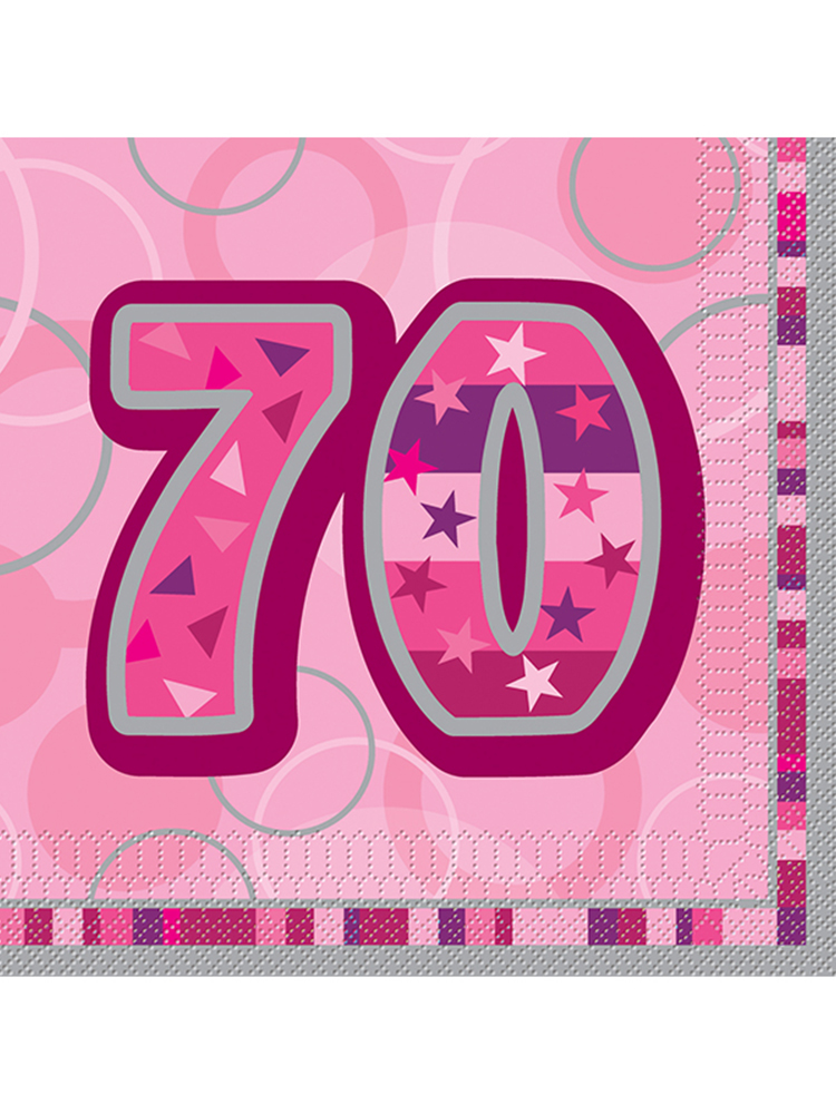 Birthday Glitz Pink - 70th Birthday - Luncheon Napkins Birthday Glitz Pink - 70th Birthday - Luncheon Napkins