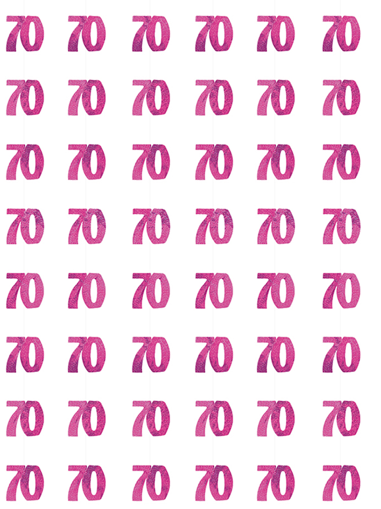 Birthday Glitz Pink - 70th Birthday Prism Hanging Decoration