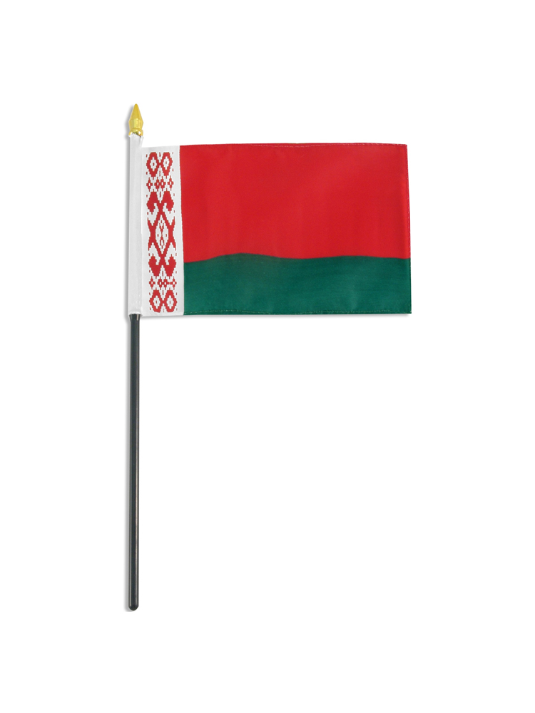 Belarus medium hand flag 9" x 6"