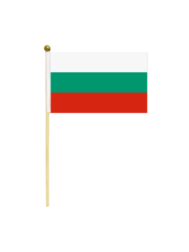 Bulgaria medium hand flag 9" x 6"