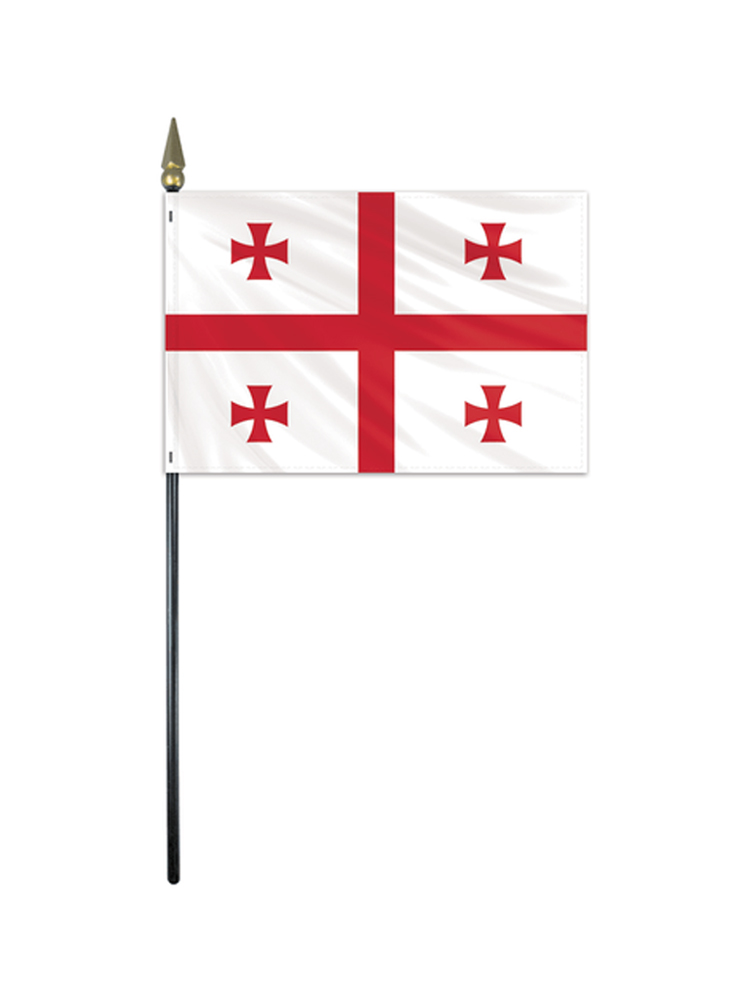 Georgia medium hand flag 9" x 6"