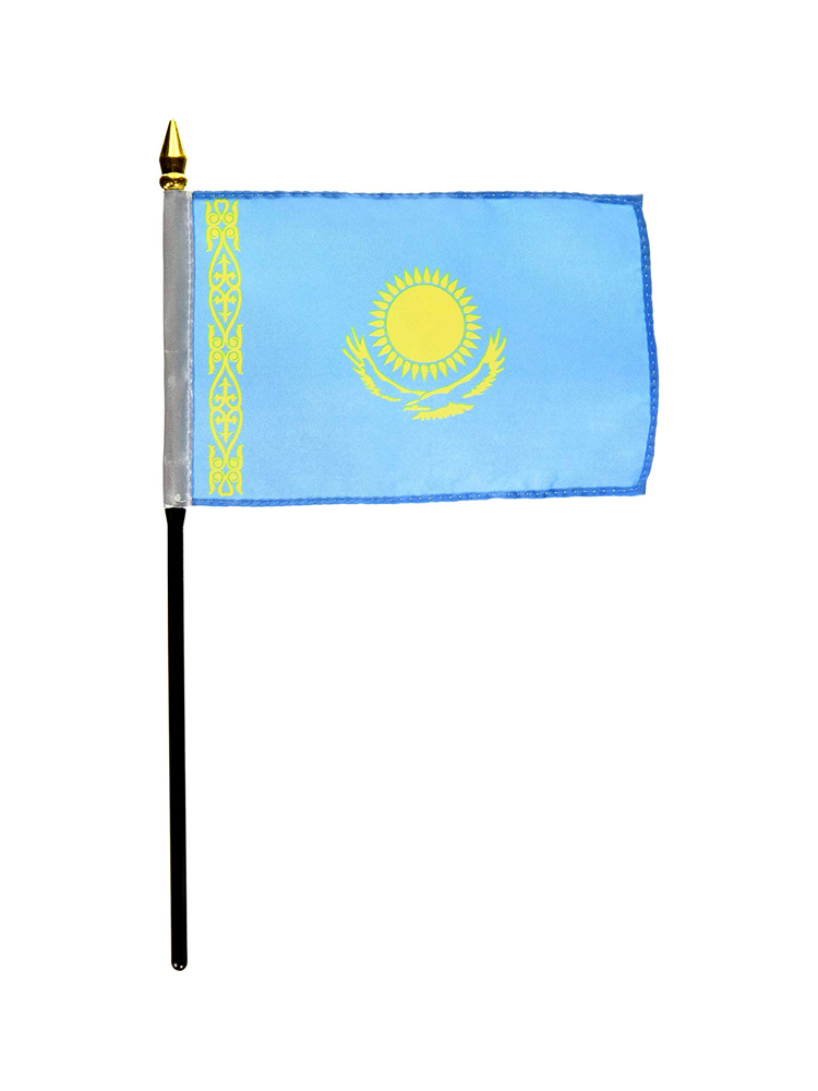 Kazakhstan hand flag 9" x 6"