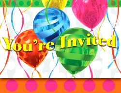 Balloon Bright Invitations