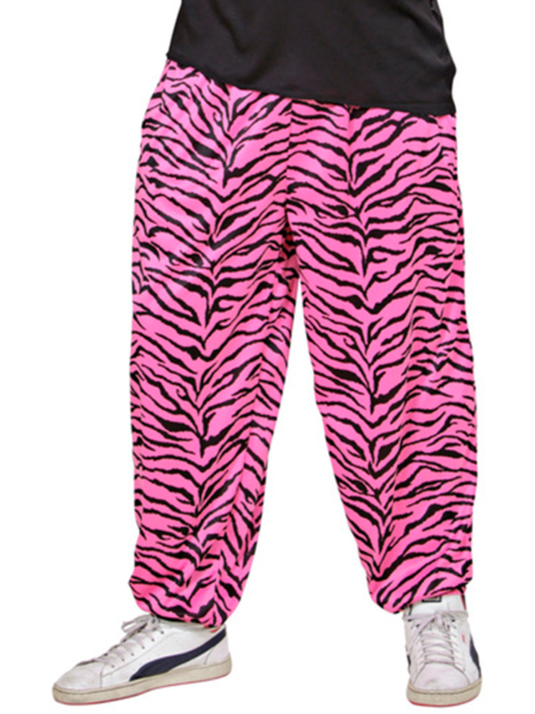 80s Baggy Pants - (Pink Zebra)