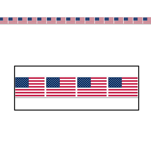 American Flag Party Tape 3" x 20'