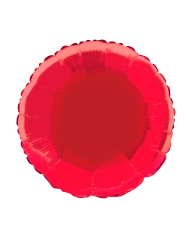 Foil Balloon Solid Metallic Red Round 18" (Requires Helium)