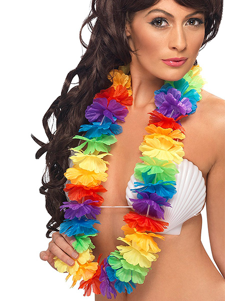 Bright Large Rainbow Lei