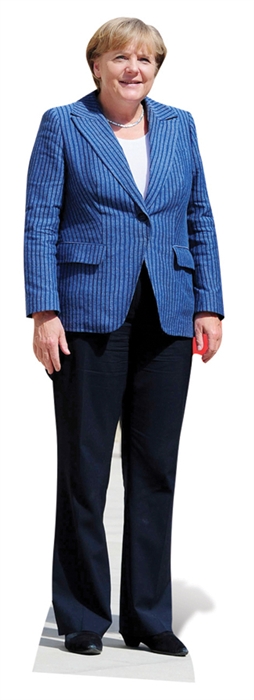 Life-sized cardboard cutout of Angela Merkel