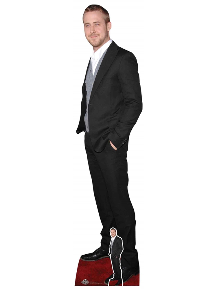 Ryan Gosling Black Suit Cute Smile Cardboard Cutout