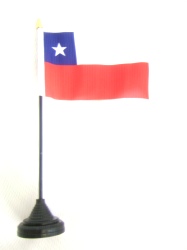 Chile Table Flag with Base and Stick