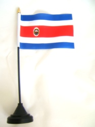 Costa Rica Table Flag with Stick and Base  