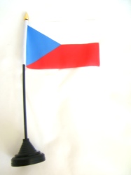 Czech Rep Table Flag with Stick & Base  