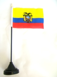 Ecuador Table Flag with Stick and Base  