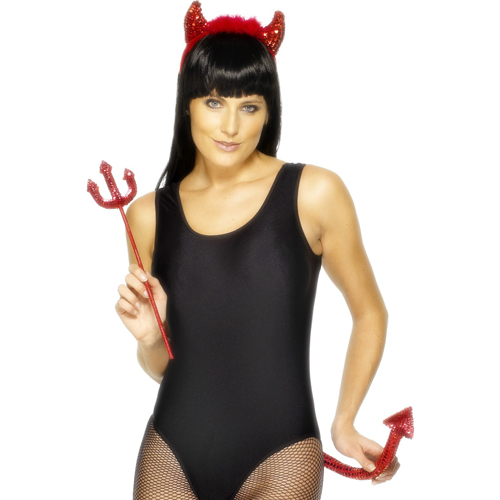 Devil Instant Set, Sequinned, Red