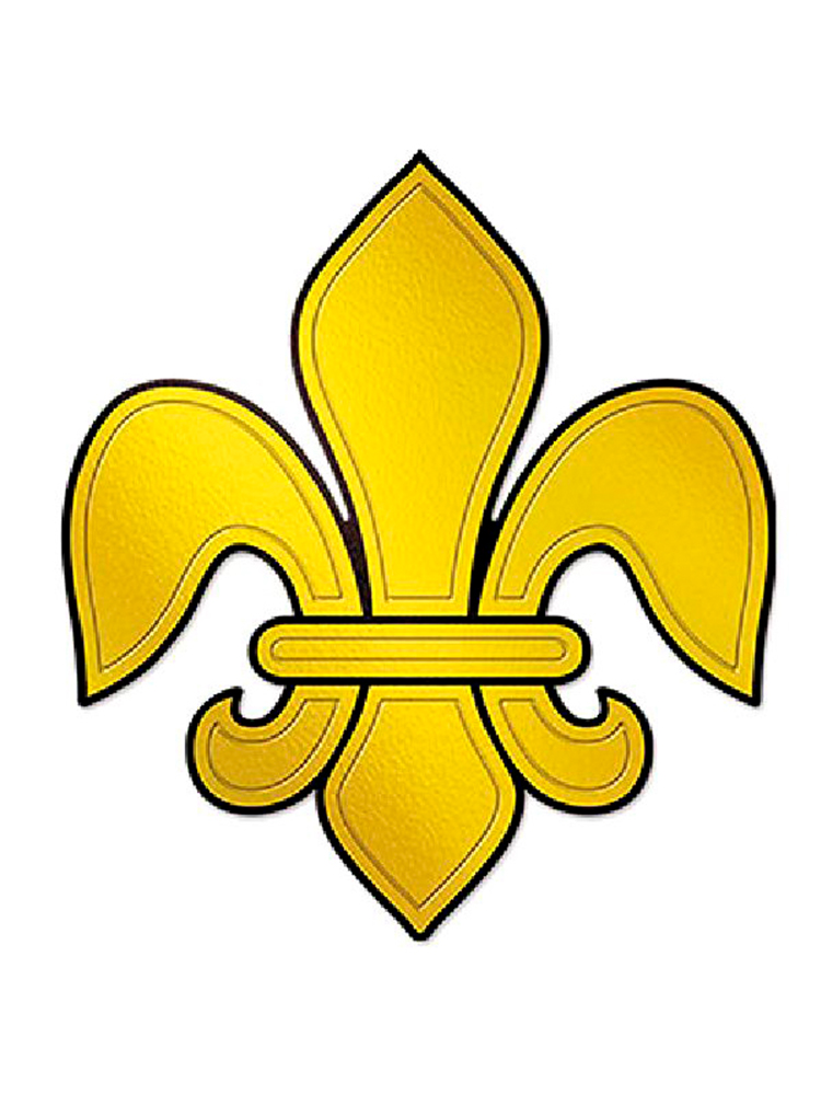 Embossed Foil Fleur De Lis Silhouette Cutout