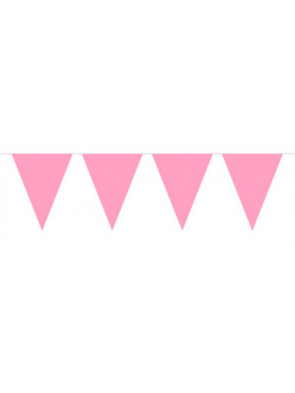 Bunting Pink Light 10m with 15 Flags