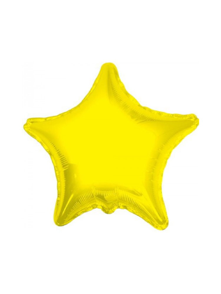 Foil Balloon Star Solid Metallic Yellow