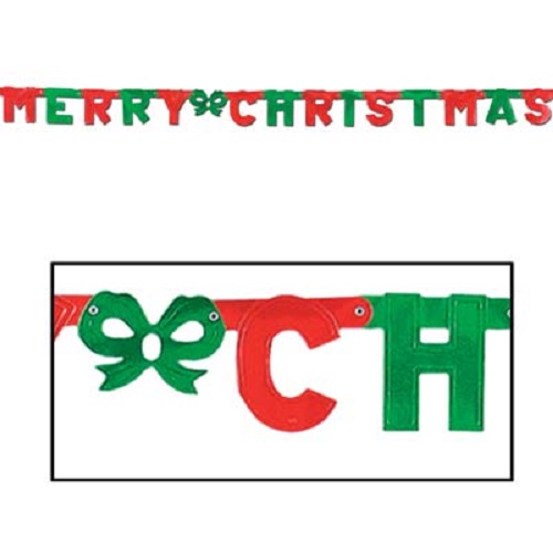 Foil Merry Christmas Streamer 4¼" x 5' 6"