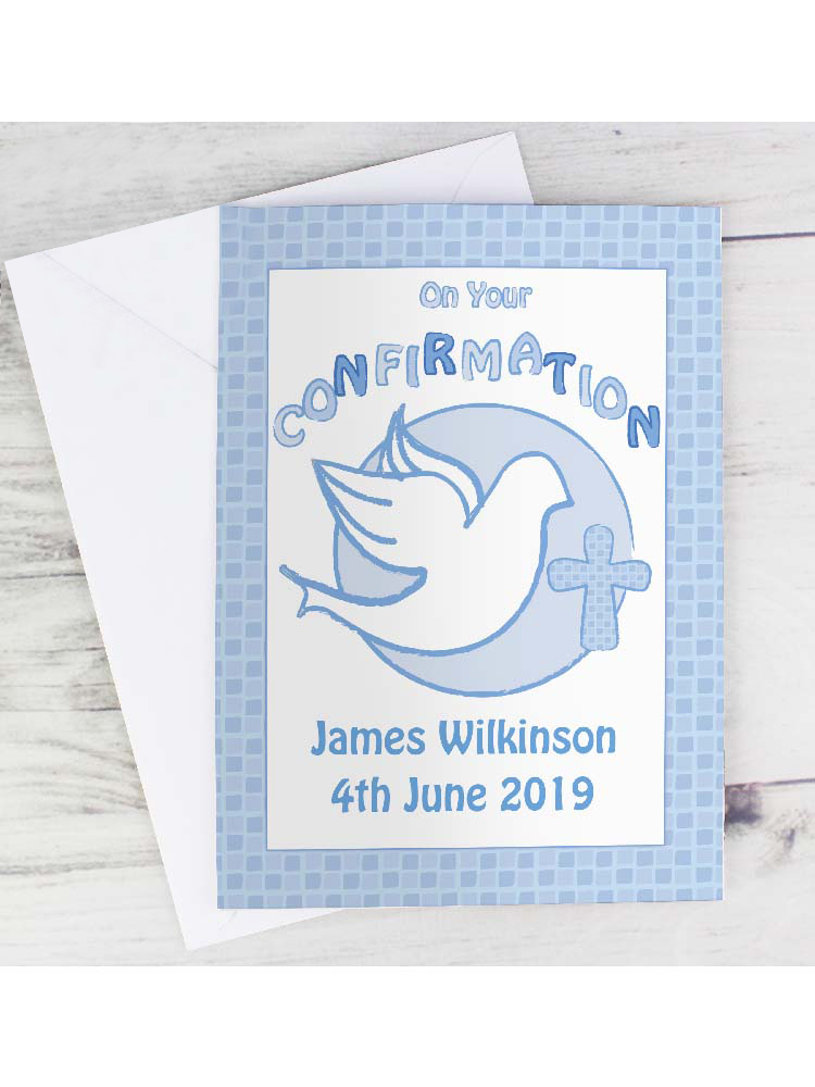 Personalised Confirmation Card-Blue