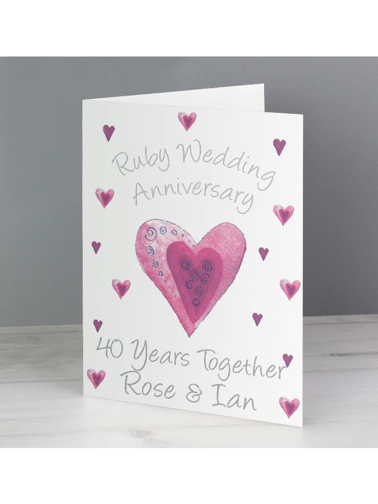 Personalised Ruby Anniversary Card