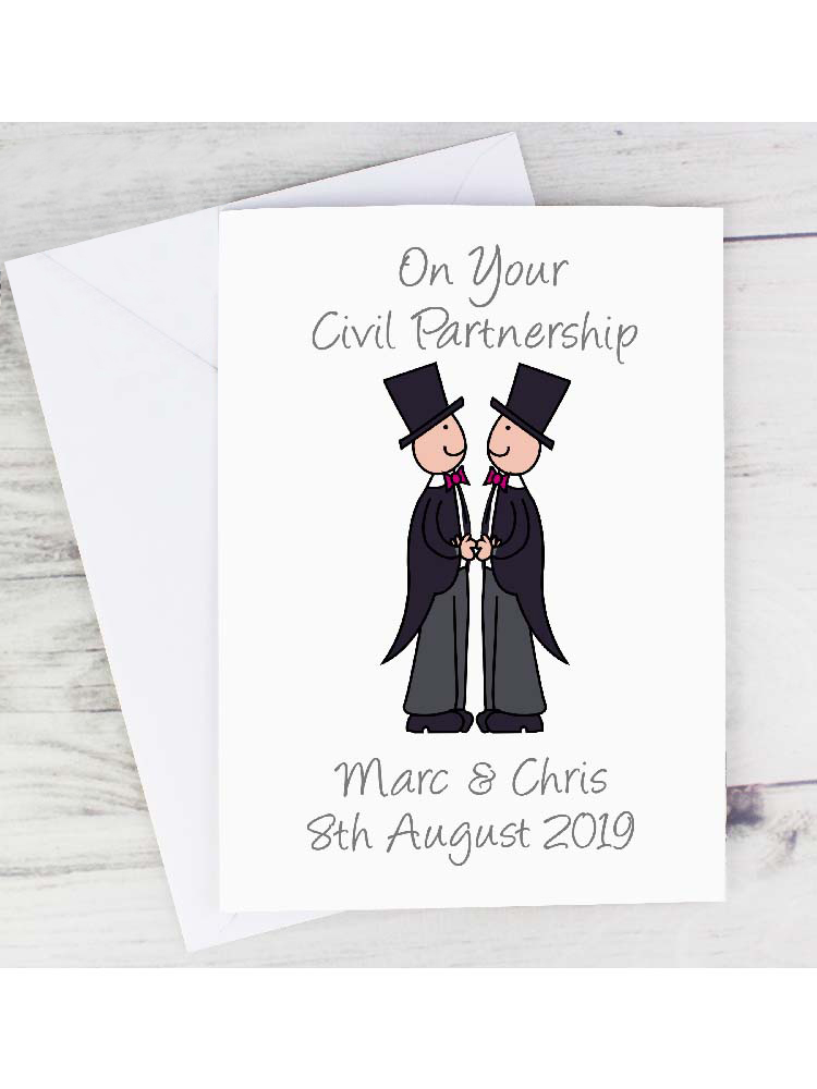 Personalised Cartoon Male Partnership Card