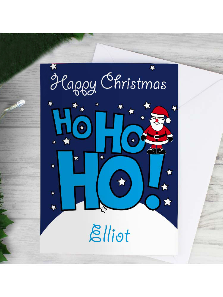 Personalised Ho Ho Ho Santa Card