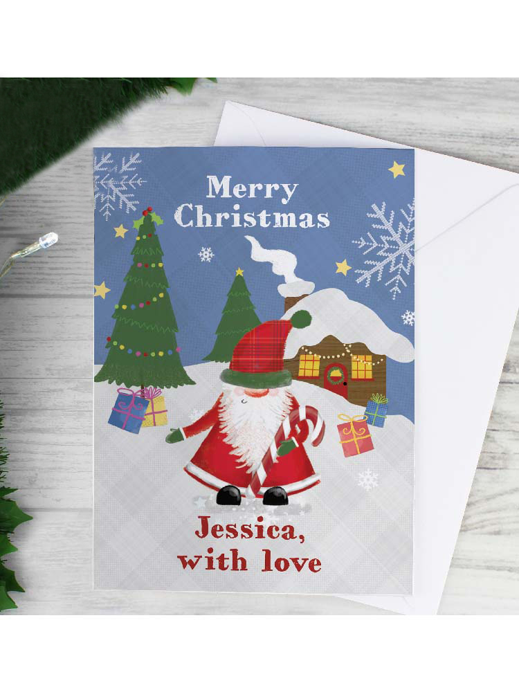 Personalised Tartan Santa Card