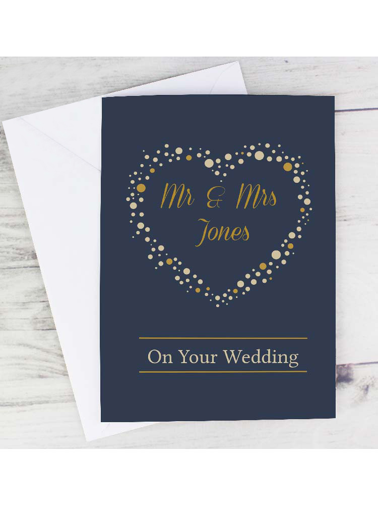 Personalised Gold Confetti Heart Card