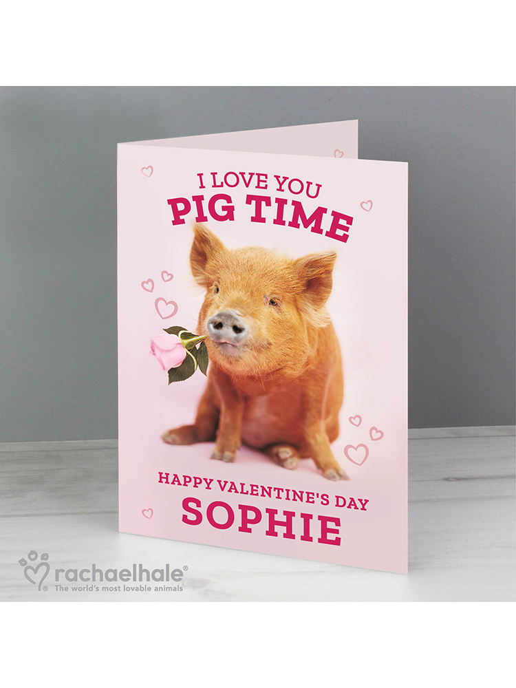 Personalised Rachael Hale 'I Love You Pig Time' Card