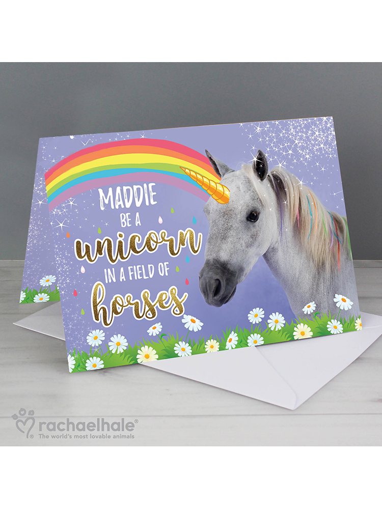 Personalised Rachael Hale Unicorn Card