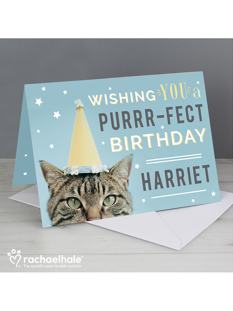 Personalised Rachael Hale Purr Fect Birthday Card Novelties Parties Direct Ltd