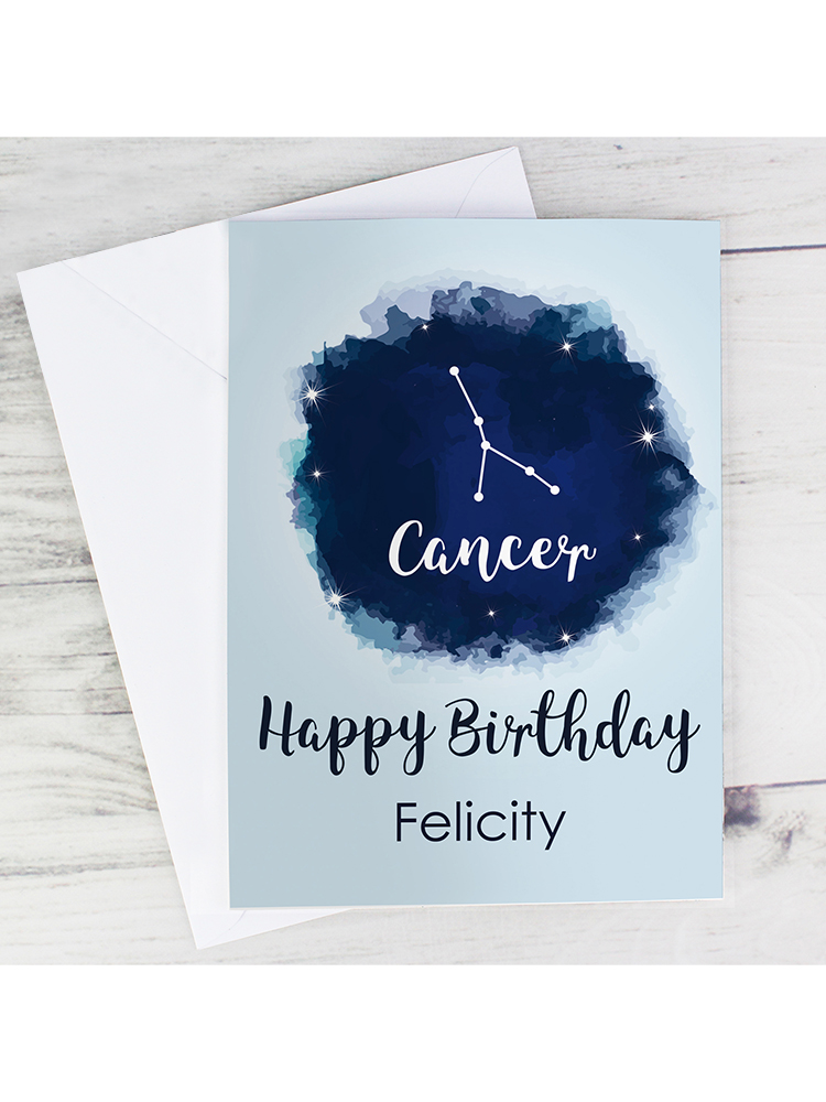 Personalised Cancer Zodiac Star Sign Card (21st June - 22nd July)