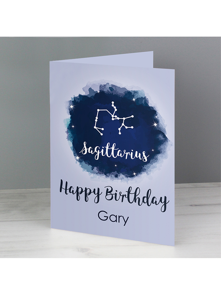 Personalised Sagittarius Zodiac Star Sign Card (November 22nd - December 21st)