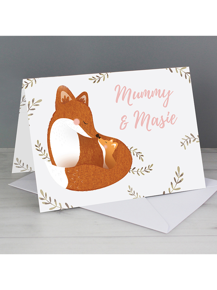 Personalised Mummy and Me Fox Card