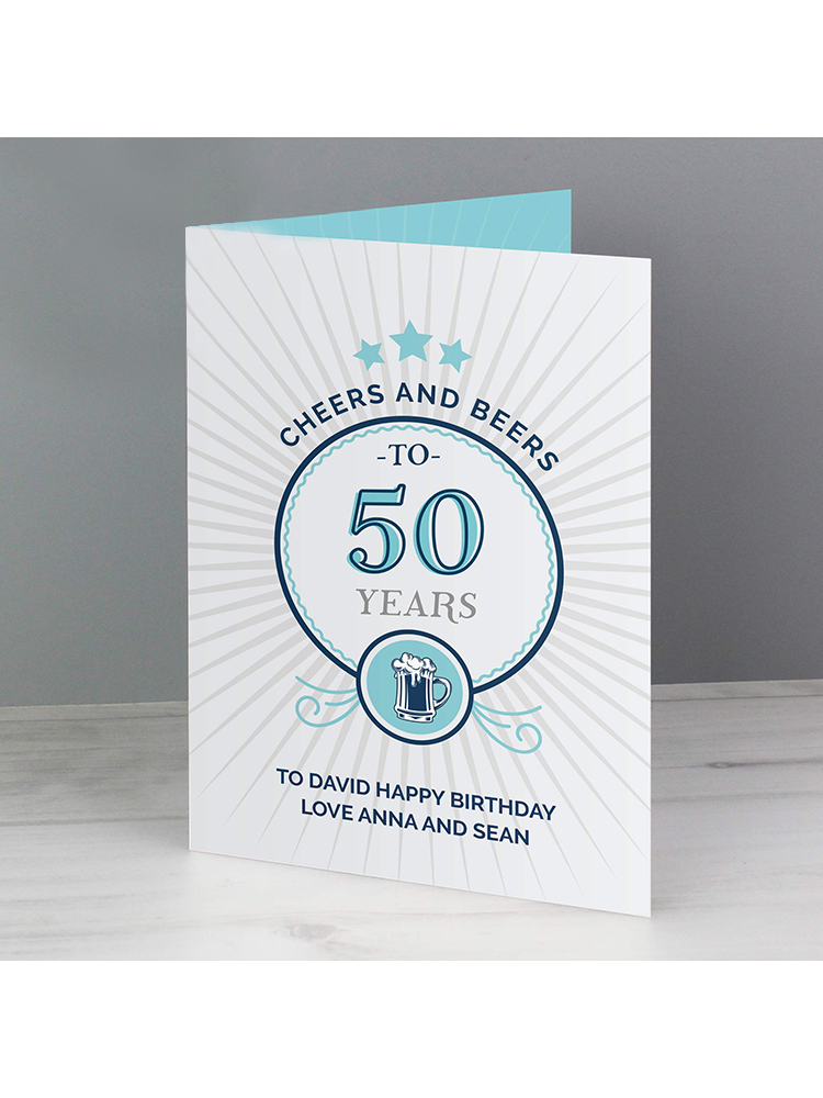 Personalised Cheers and Beers Birthday Card