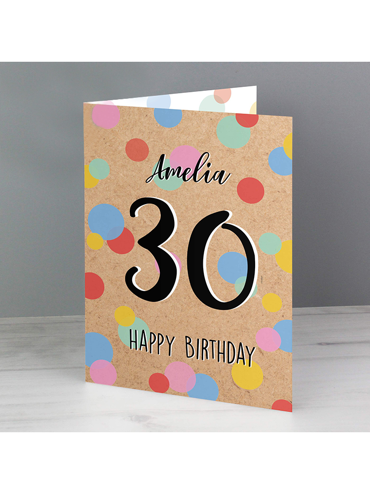 Personalised Colour Confetti Birthday Card