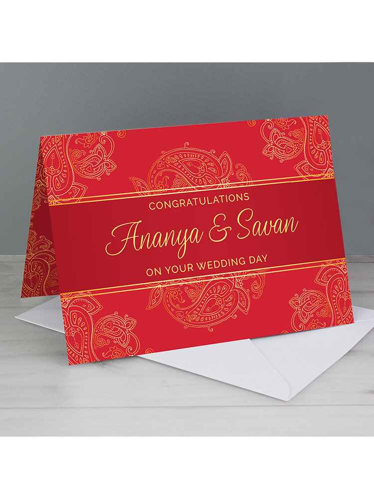 Personalised Paisley Wedding Card