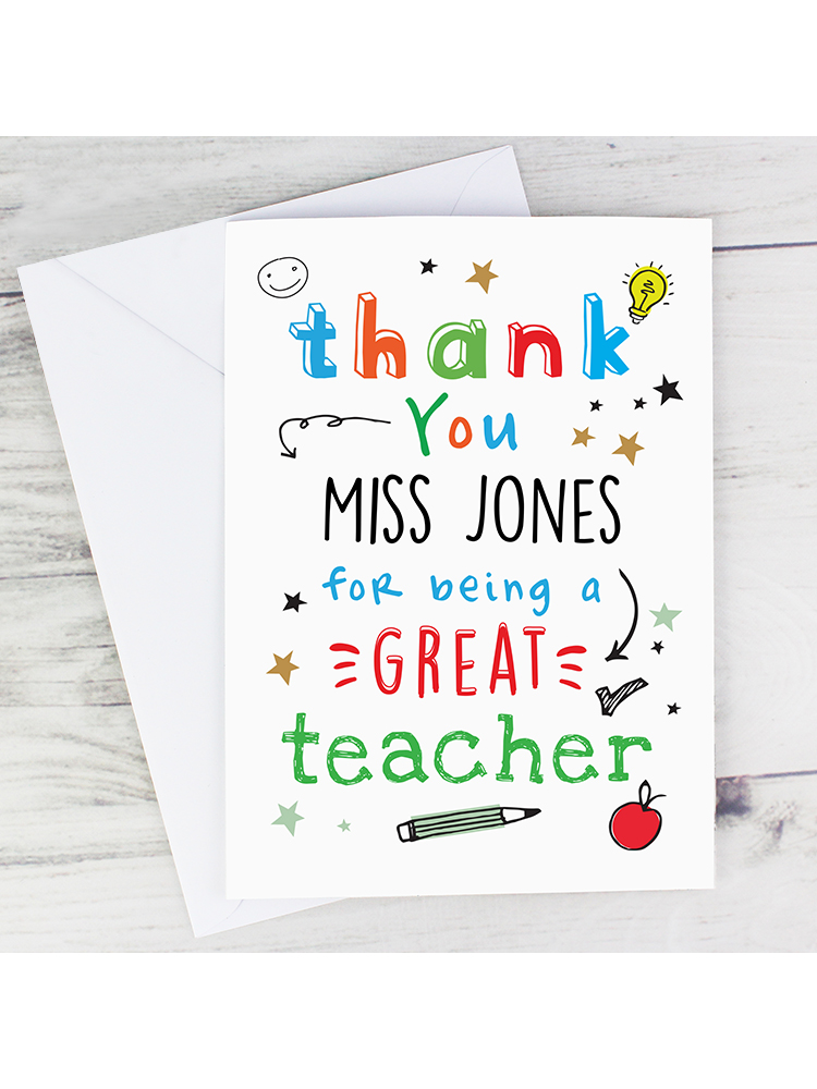 Personalised Thank You Teacher Card