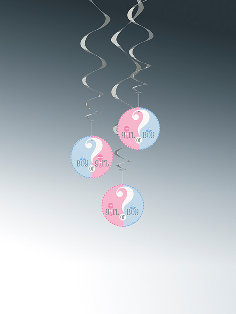 Gender Reveal Hanging Swirl 